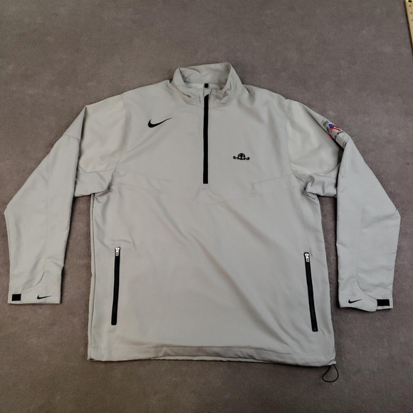 Nike Golf Pullover Mens Large Gray 1/4 Zip Jacket Lightweight Daniel Island Club - Picture 1 of 12